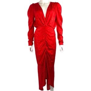 Ronny Kobo Astrid Rushed Jacquard midi dress